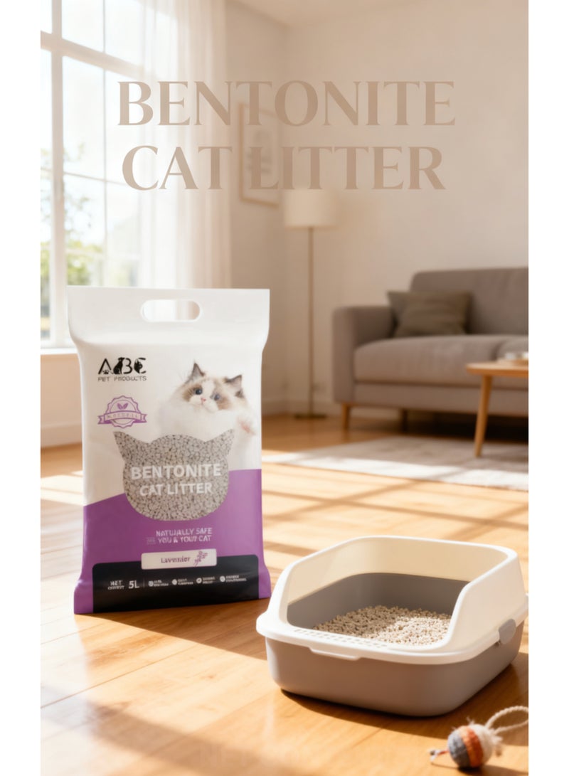 5 لتر/4 كجم مسحوق فحم القطط من البنتونيت على شكل كرة من اللافندر - Image 2